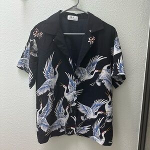 Crane Print Shirt from Japan